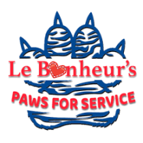Le Bonheur's Paws for Service logo